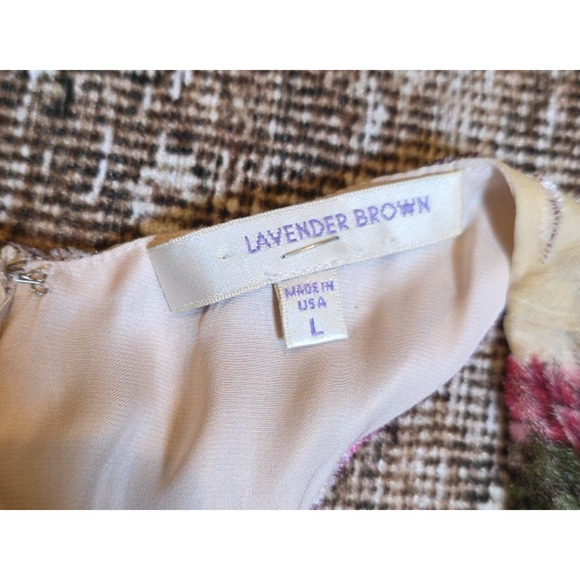 Lavender Brown Purple Floral Velvet Burnout Dress Racerback Women’s L - Picture 5 of 6